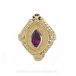 GS252 AMY - 14 Karat Gold Amethyst Slide 